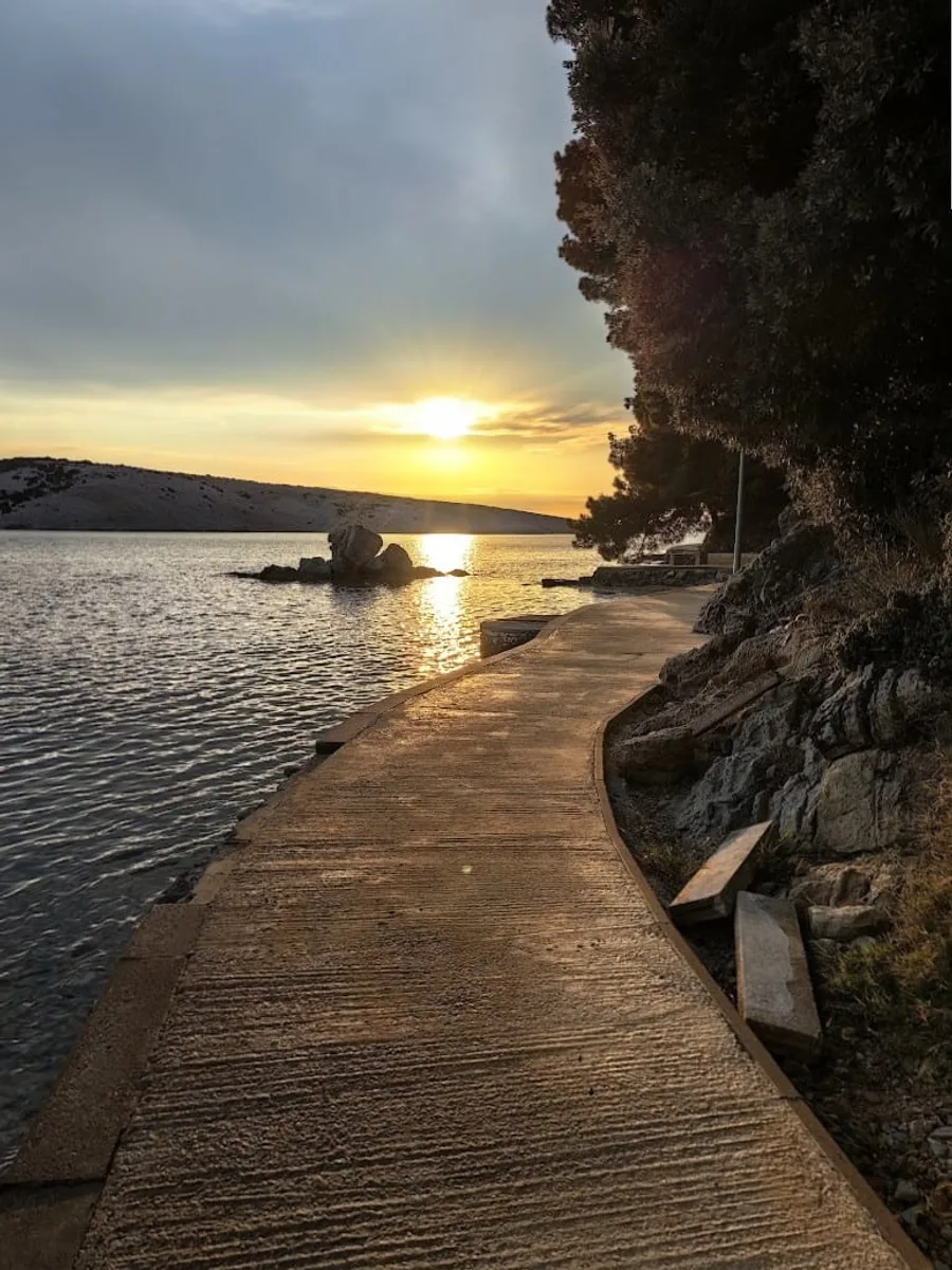 Lopar promenade at sunset